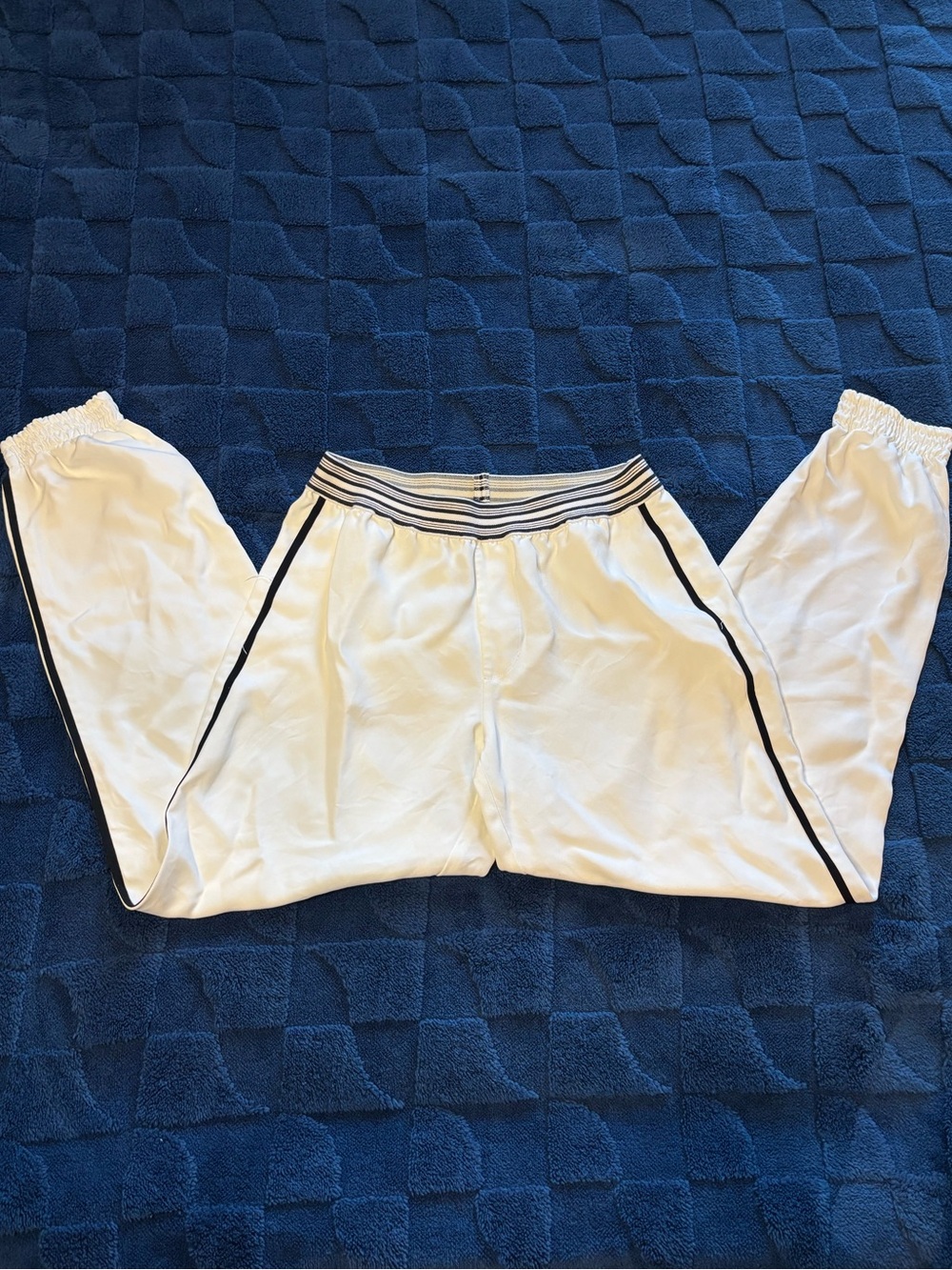 Polo Ralph Lauren Women White Black Stripes Tapered Track Pants